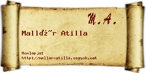 Mallár Atilla névjegykártya